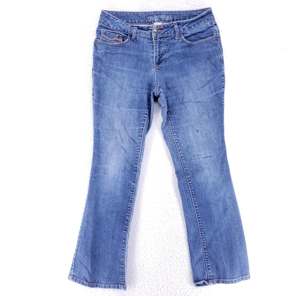 Faded Glory Jean Denim Cotton Women SZ 10 Blue Straight Stretch VTG Mid Rise 90s